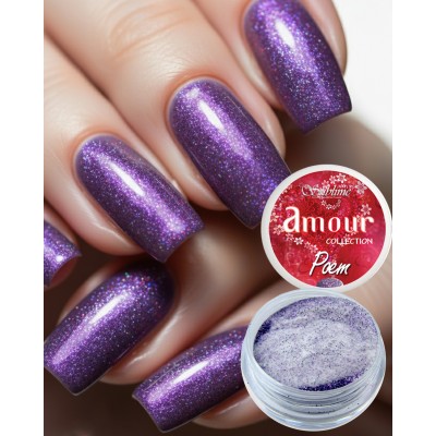 Polvo Acrílico "Poem" 7g (Morado purpurina) Amour Colección
